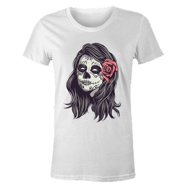 Woman Skull Tişört, Tasarım Tişört, Kurukafa Tişört